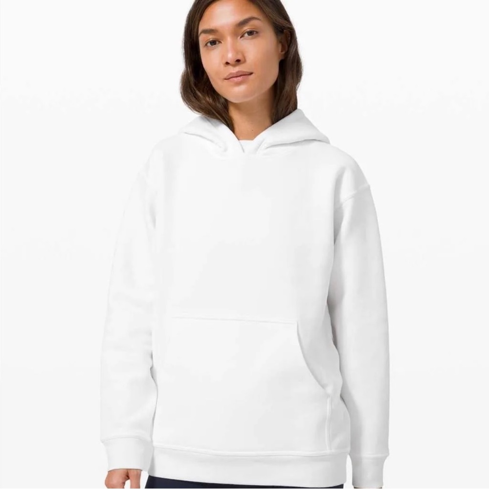 Lululemon All Yours White Hoodie Sweatshirt Pullover Size 8